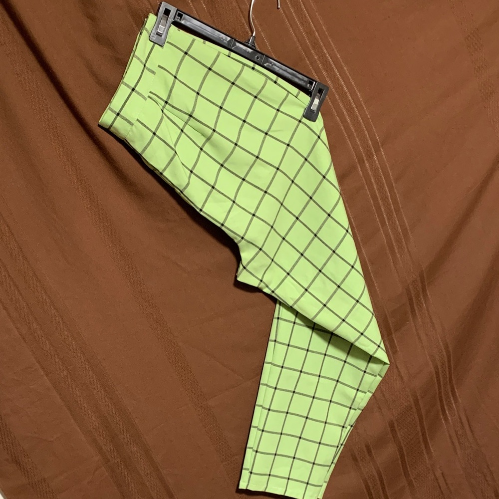 Nasty Gal Lime Checkered Pants